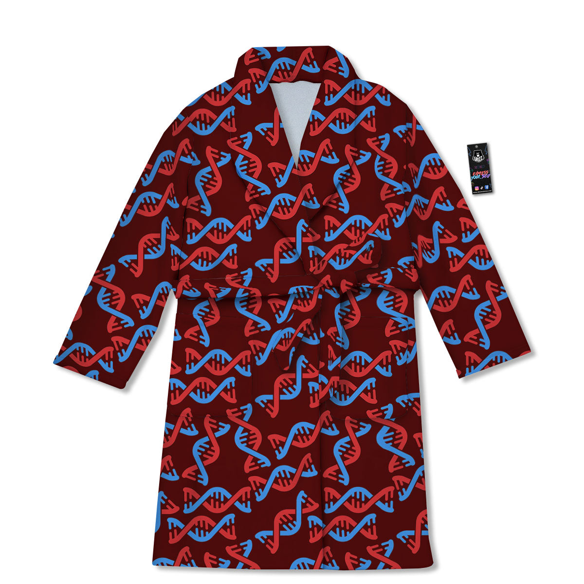 DNA Helix Print Pattern Bathrobe-grizzshop