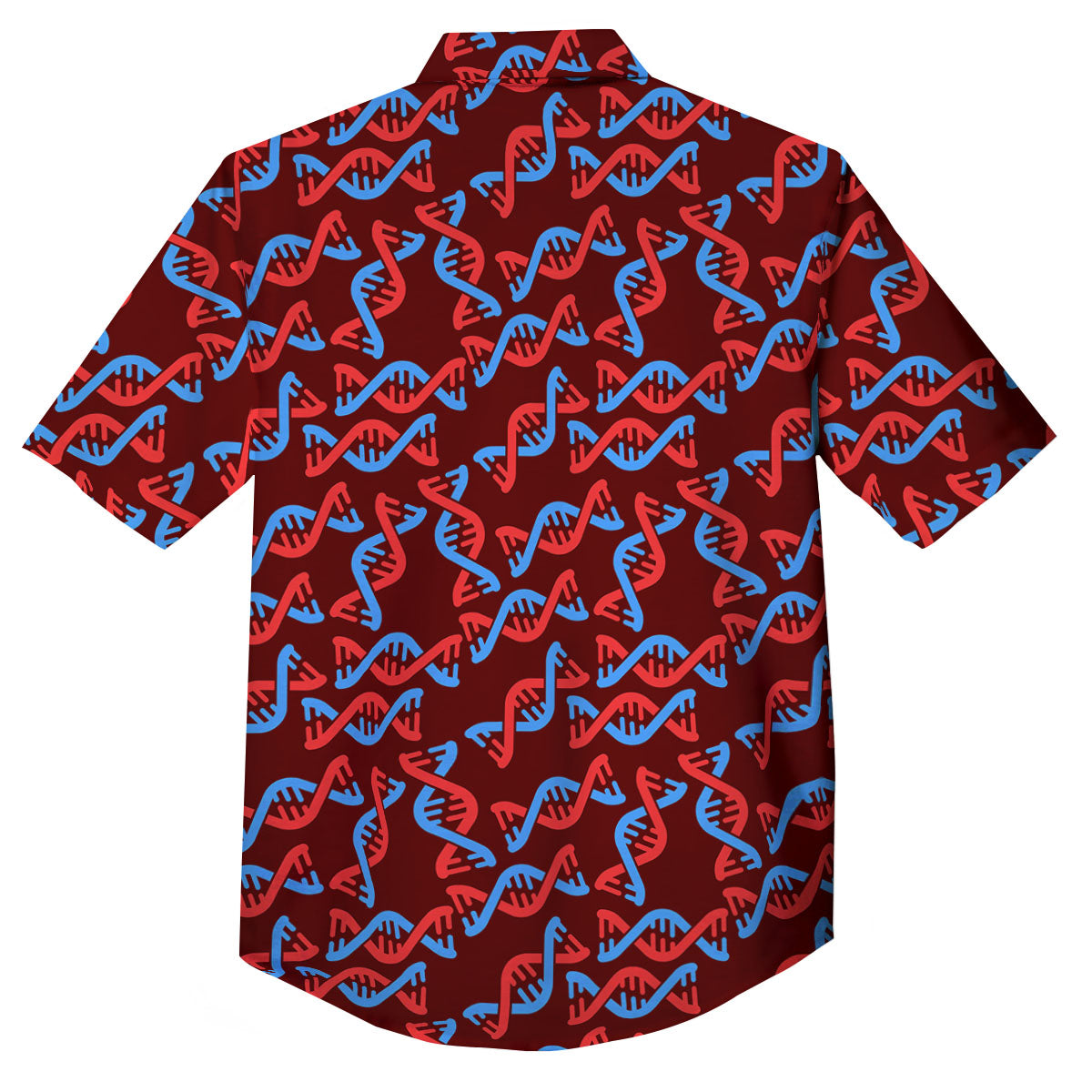 DNA Helix Print Pattern Button Up Shirt-grizzshop