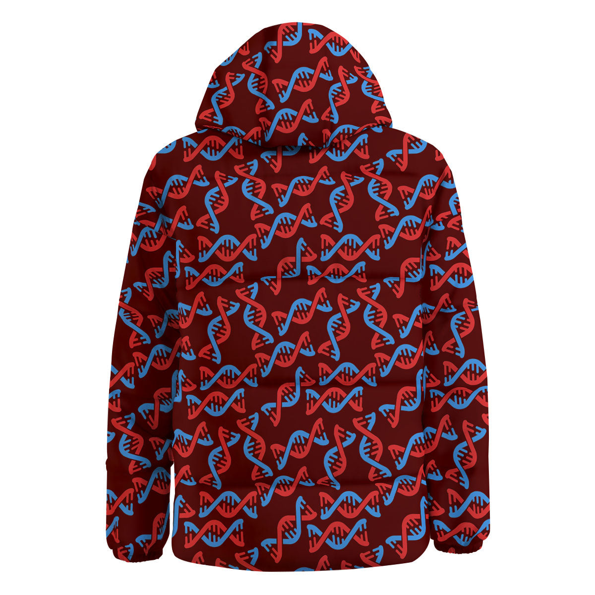 DNA Helix Print Pattern Down Jacket-grizzshop
