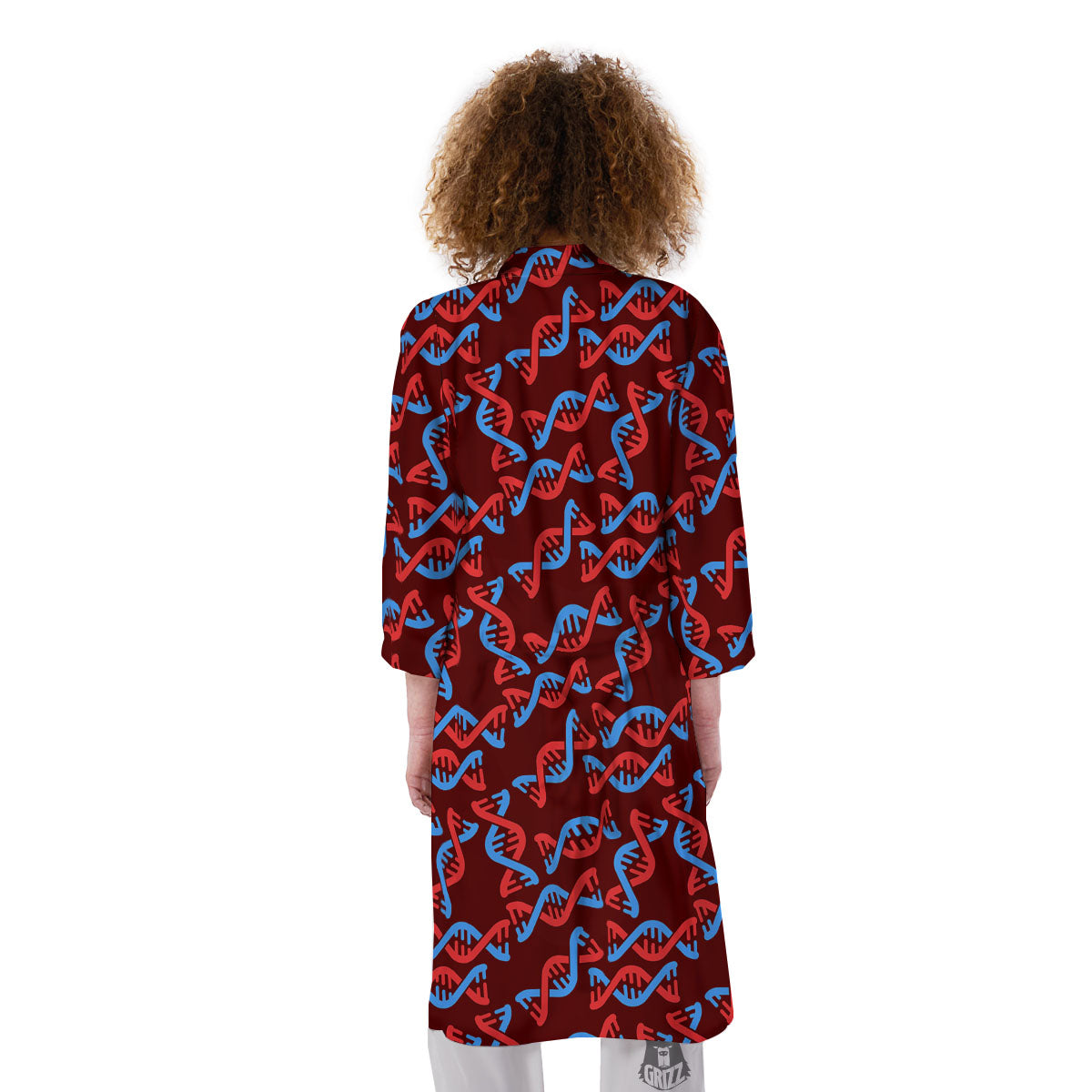 DNA Helix Print Pattern Kimono-grizzshop