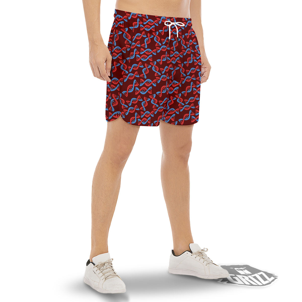 DNA Helix Print Pattern Men's Gym Shorts-grizzshop