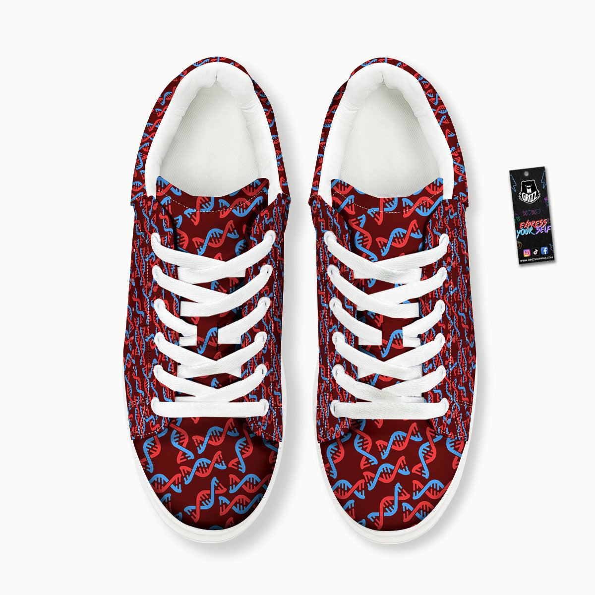 DNA Helix Print Pattern Platform Shoes-grizzshop