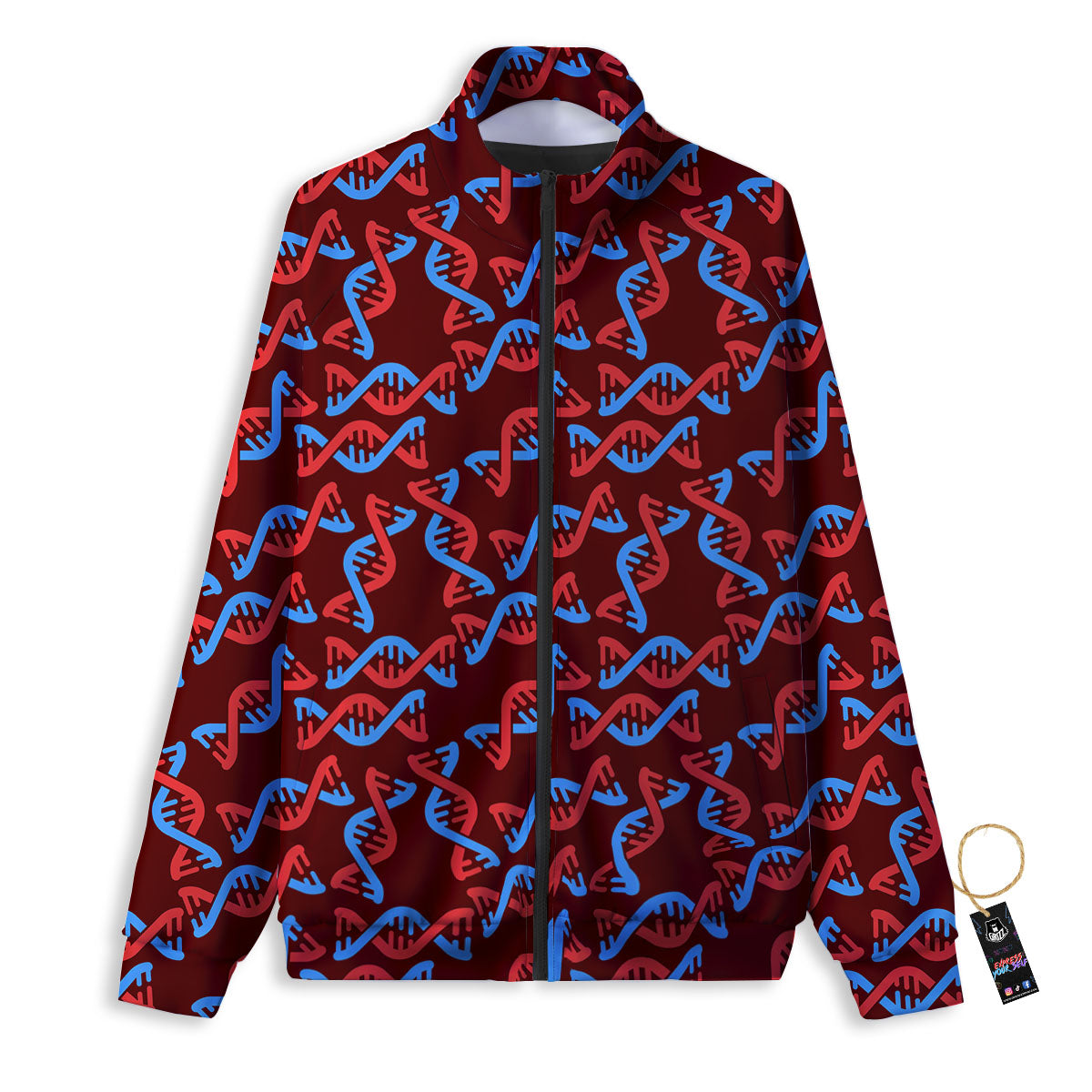 DNA Helix Print Pattern Track Jacket-grizzshop
