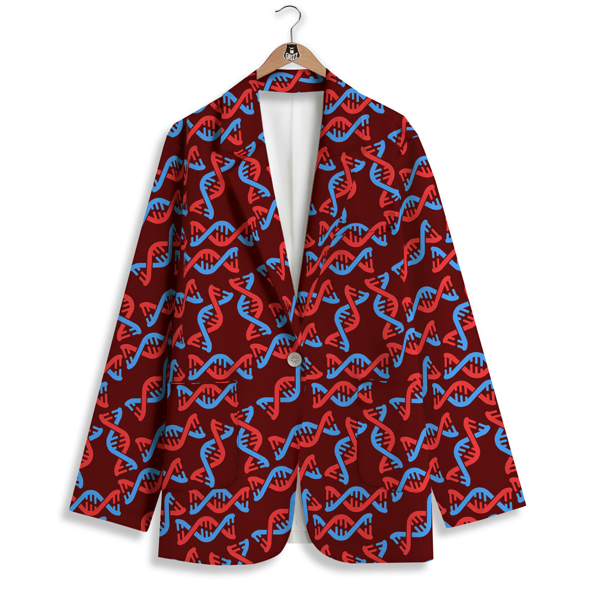 DNA Helix Print Pattern Women's Blazer-grizzshop