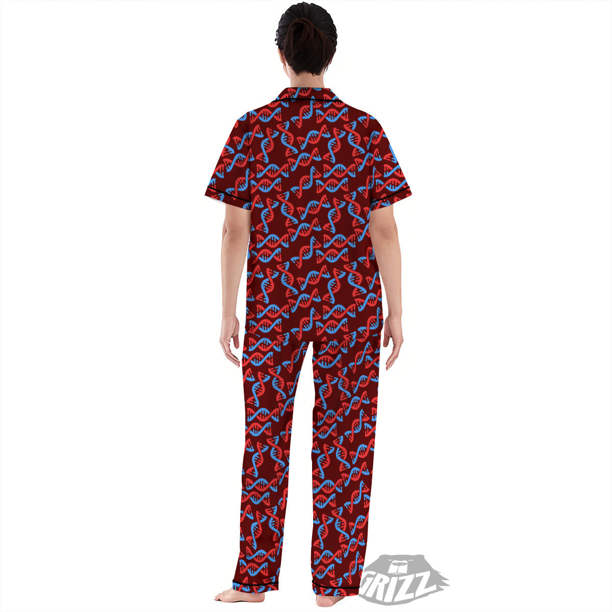 DNA Helix Print Pattern Women's Pajamas Set-grizzshop