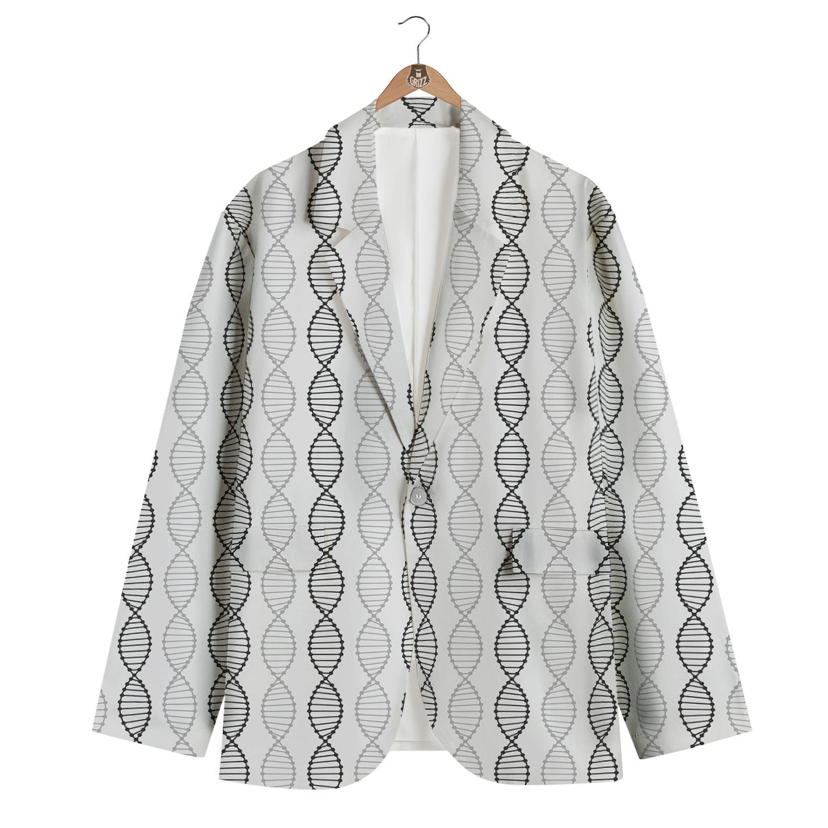 DNA Strands Print Pattern Men's Blazer-grizzshop