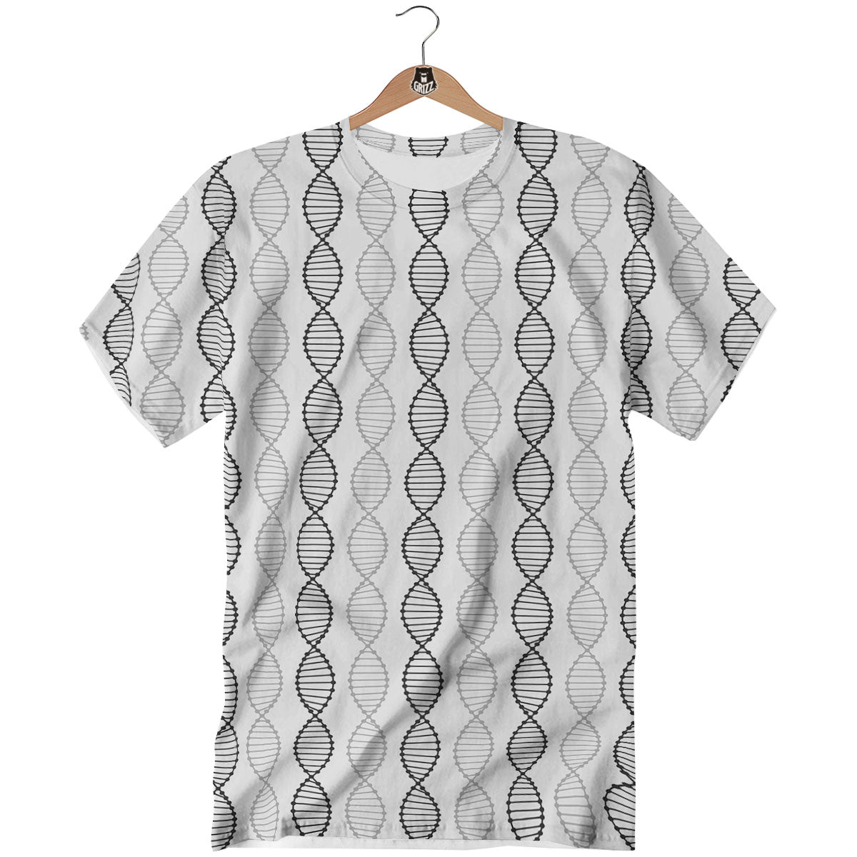 DNA Strands Print Pattern T-Shirt-grizzshop