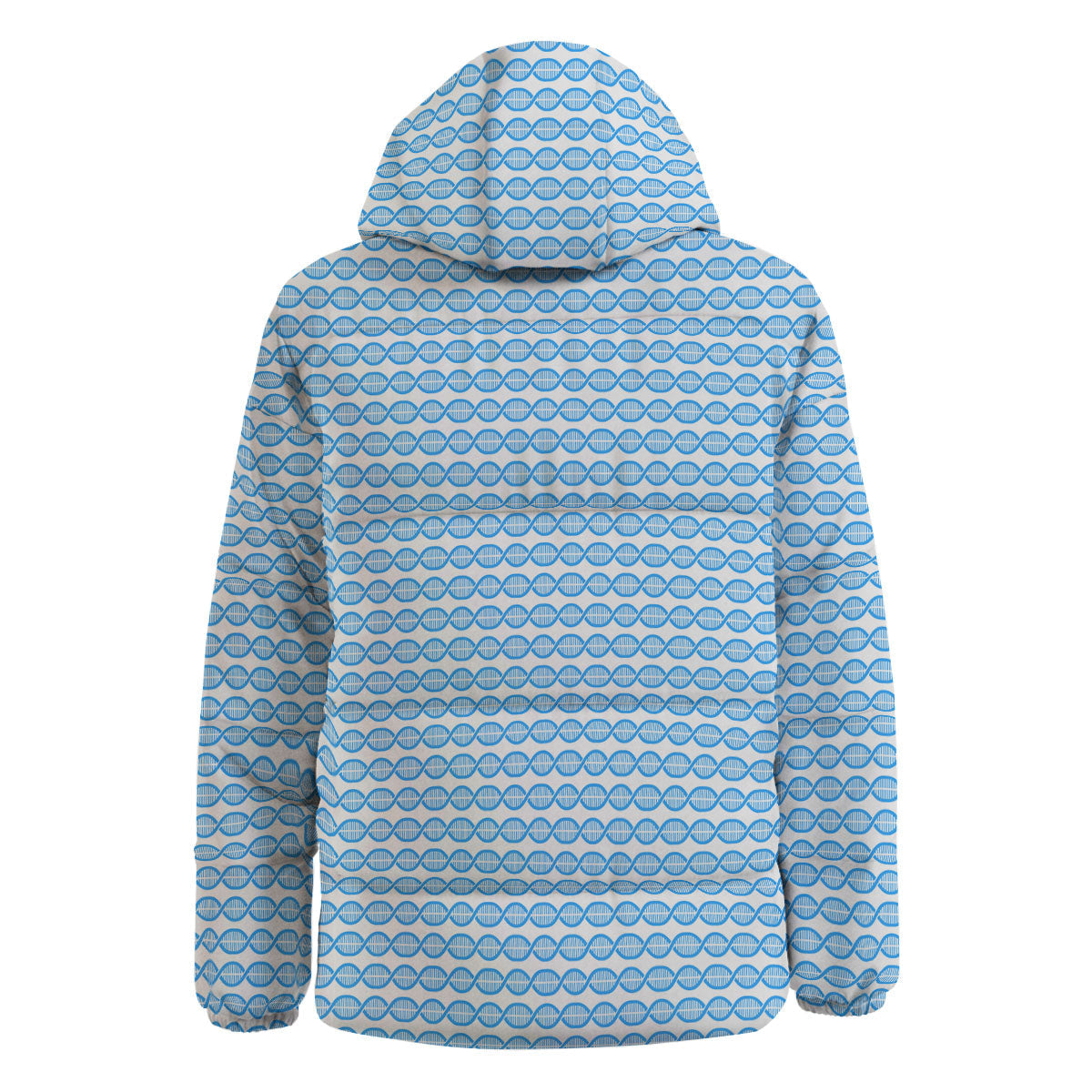 DNA White And Blue Print Pattern Down Jacket-grizzshop