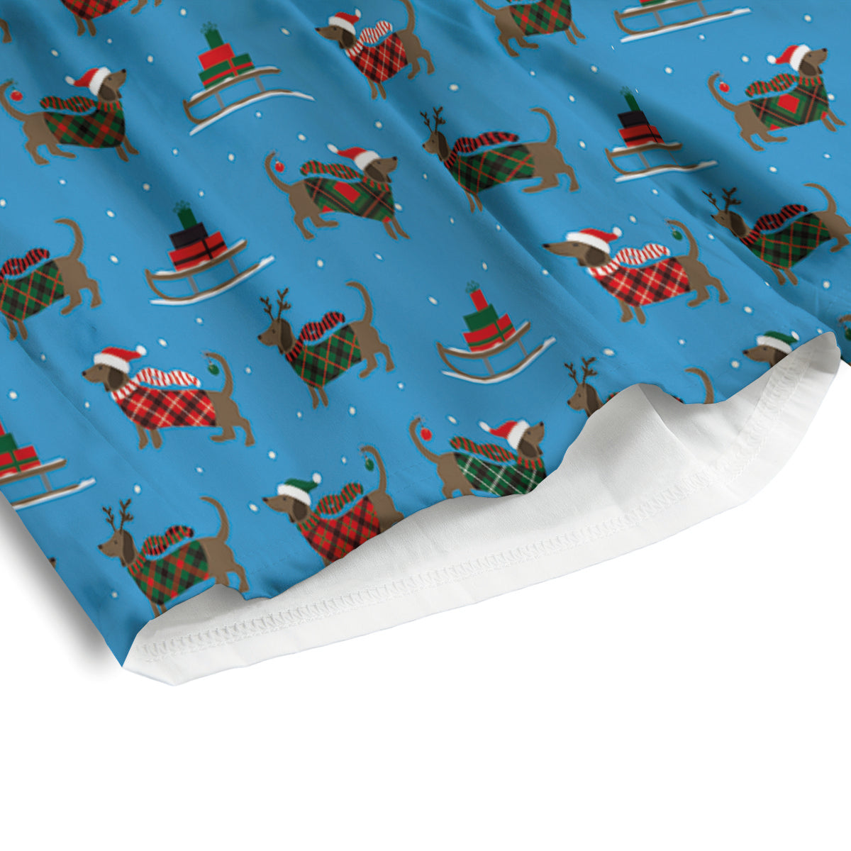 Dachshund Christmas Santa Print Men's Athletic Shorts