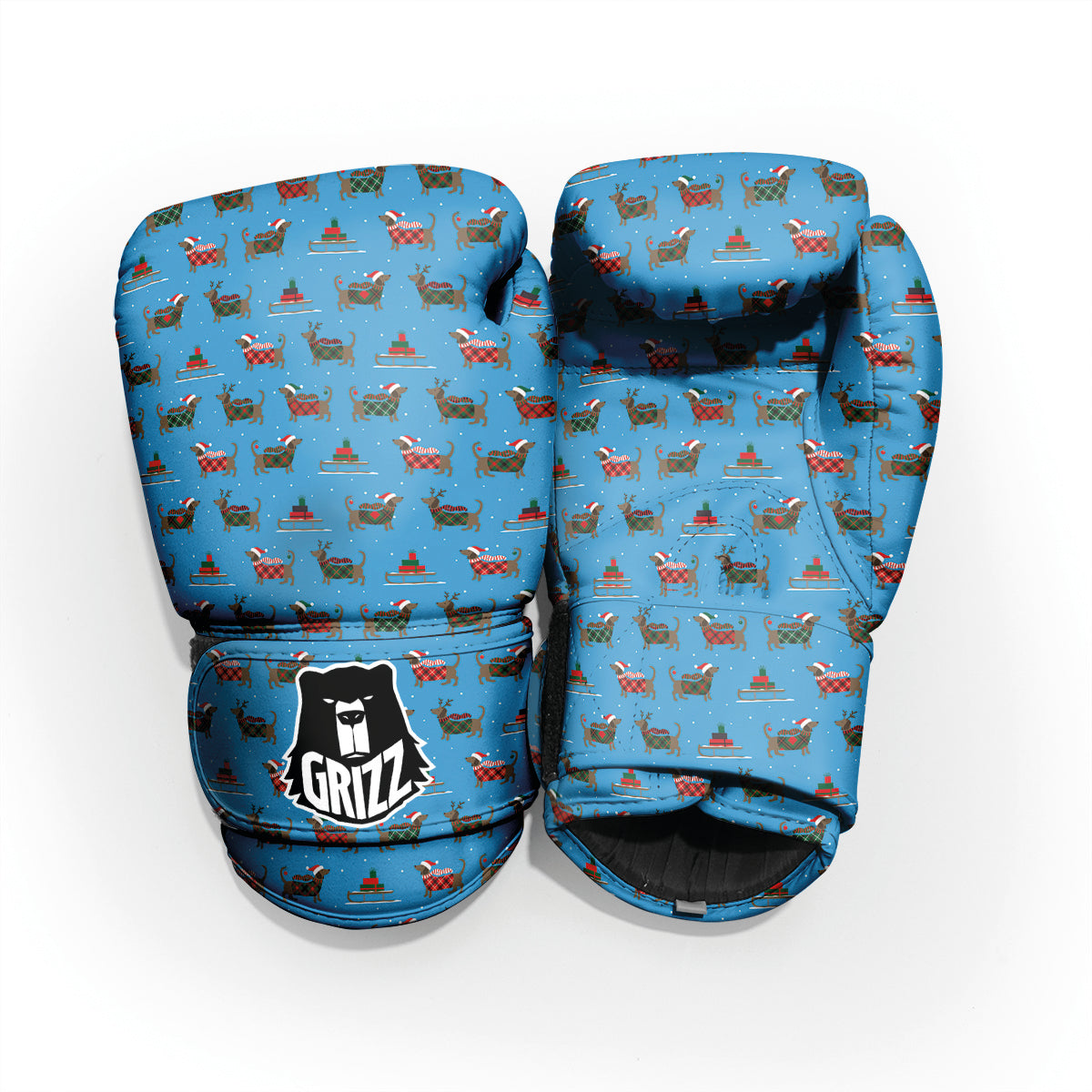 Dachshund Christmas Santa Print Pro Boxing Glove