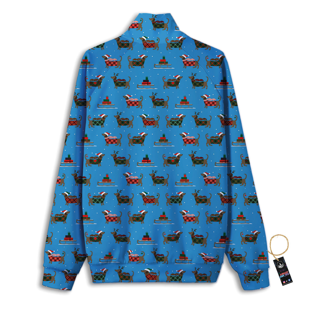 Dachshund Christmas Santa Print Track Jacket-grizzshop