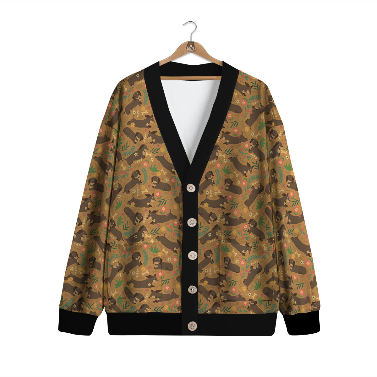 Dachshund Cute Print Pattern Cardigan-grizzshop