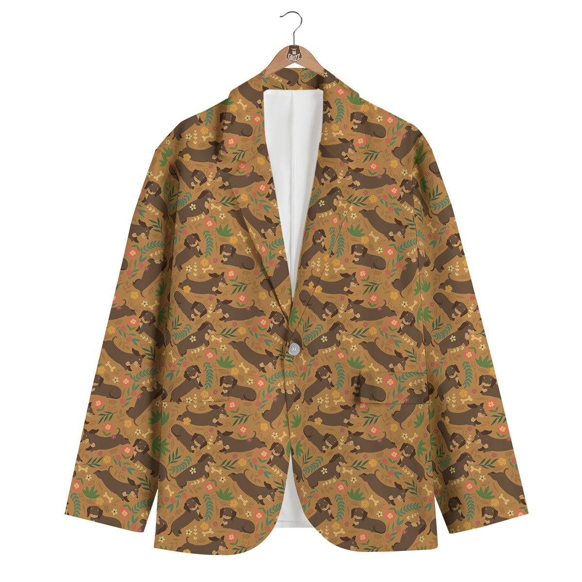 Dachshund Cute Print Pattern Men's Blazer-grizzshop