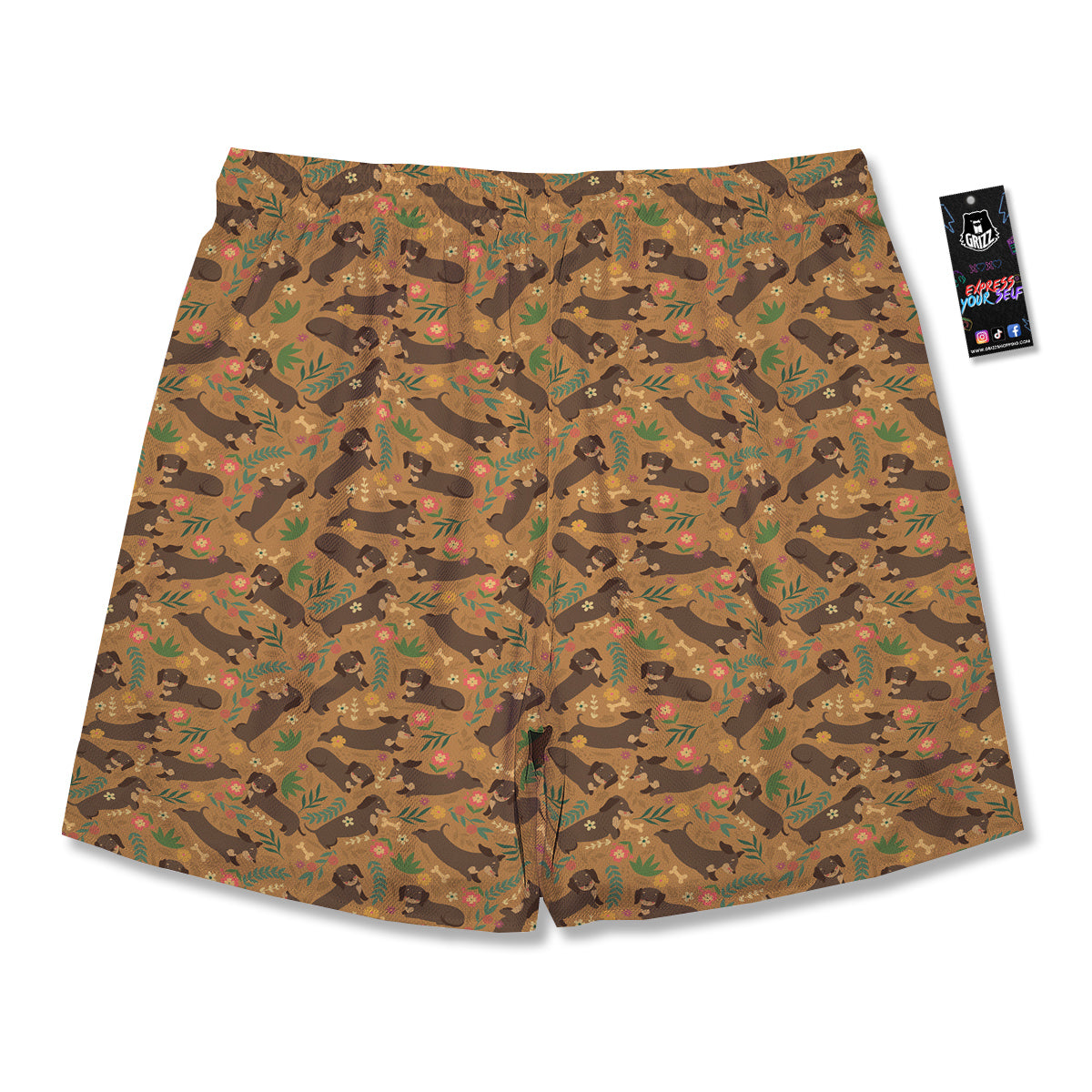 Dachshund Cute Print Pattern Men's Running Shorts-grizzshop