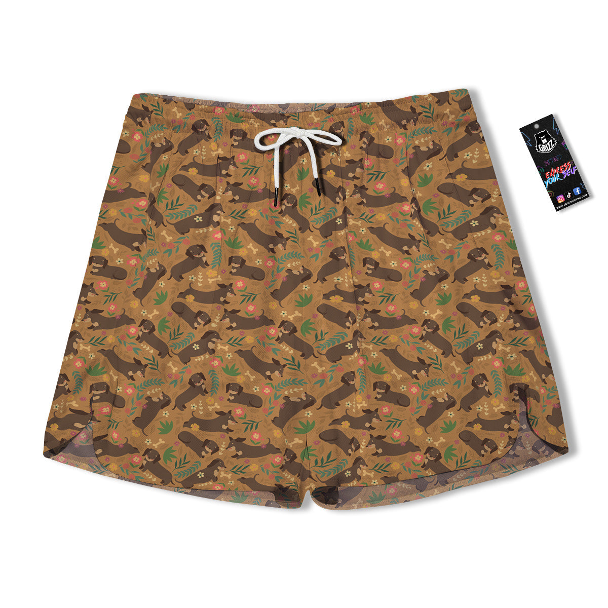 Dachshund Cute Print Pattern Men's Running Shorts-grizzshop