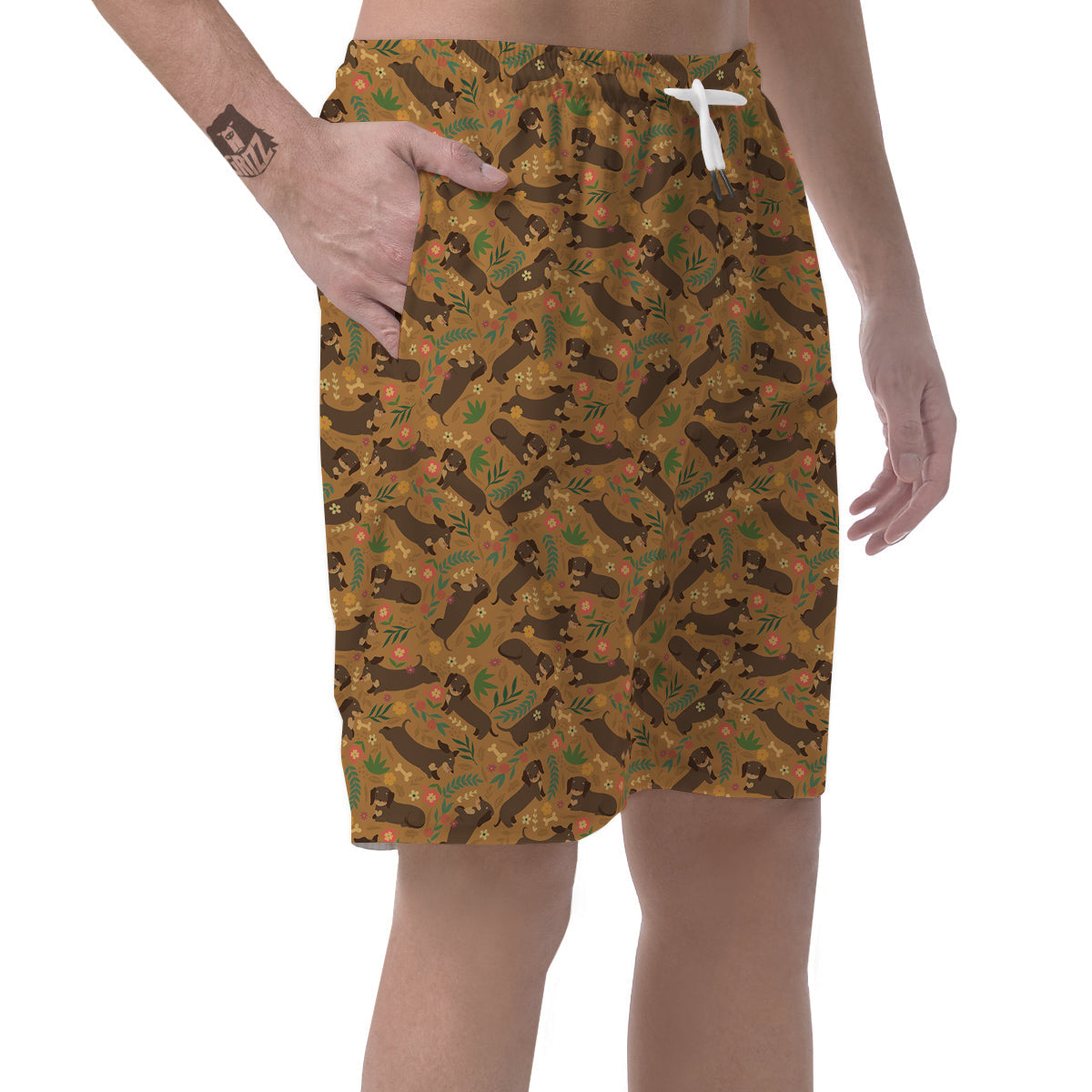 Dachshund Cute Print Pattern Men's Shorts-grizzshop