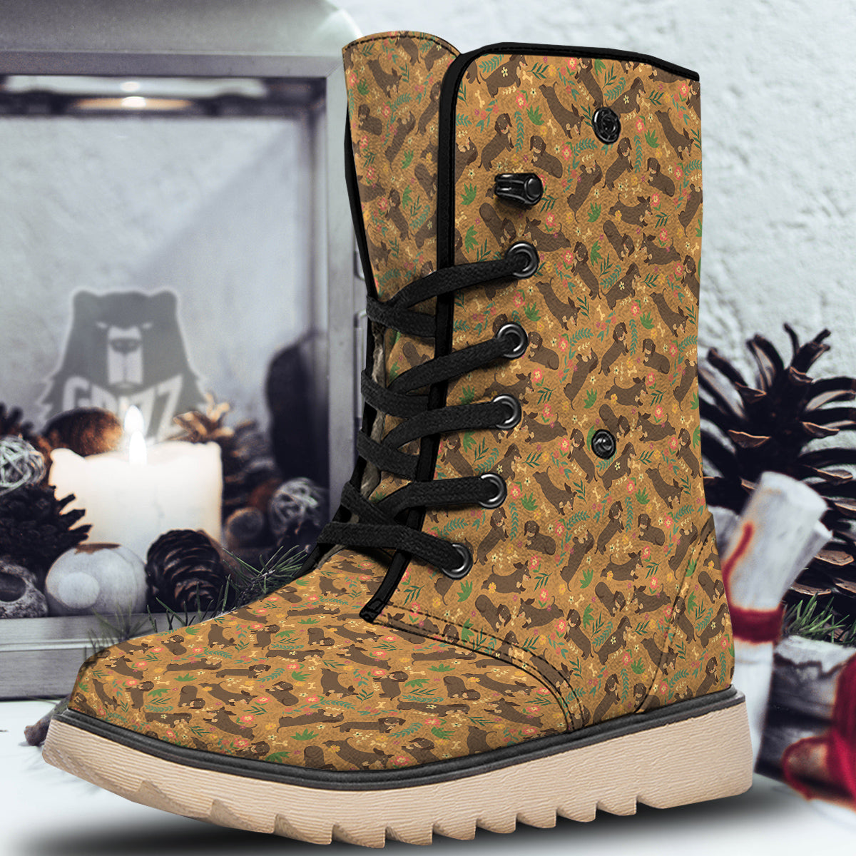 Dachshund Cute Print Pattern Snow Boots-grizzshop