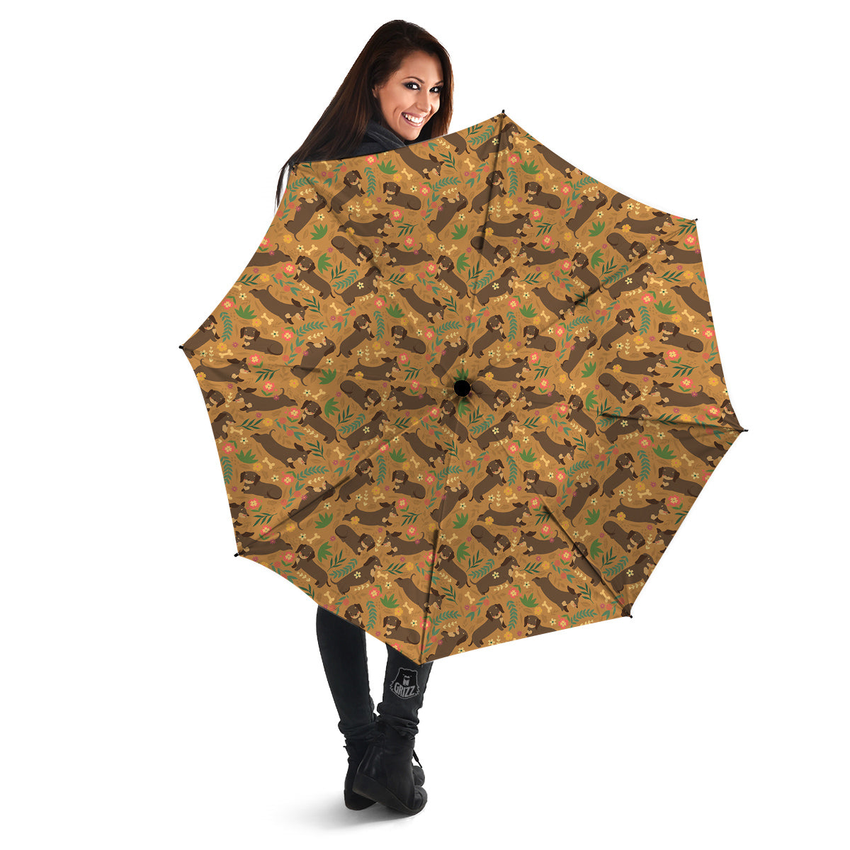Dachshund Cute Print Pattern Umbrella-grizzshop