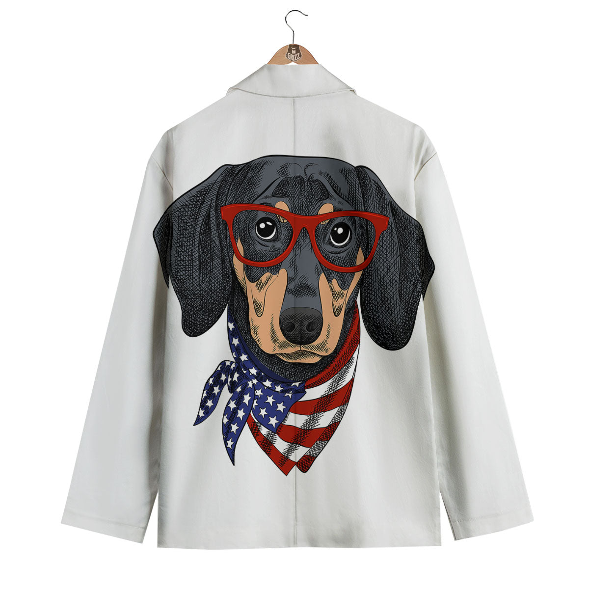 Dachshund Wearing Red Sunglasses Print Men's Blazer-grizzshop