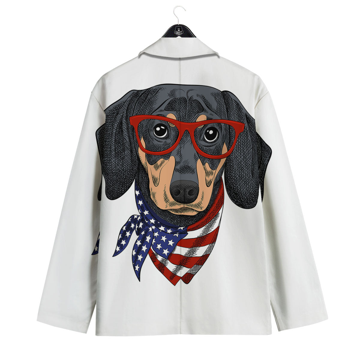 Dachshund Wearing Red Sunglasses Print Men's Sport Coat-grizzshop