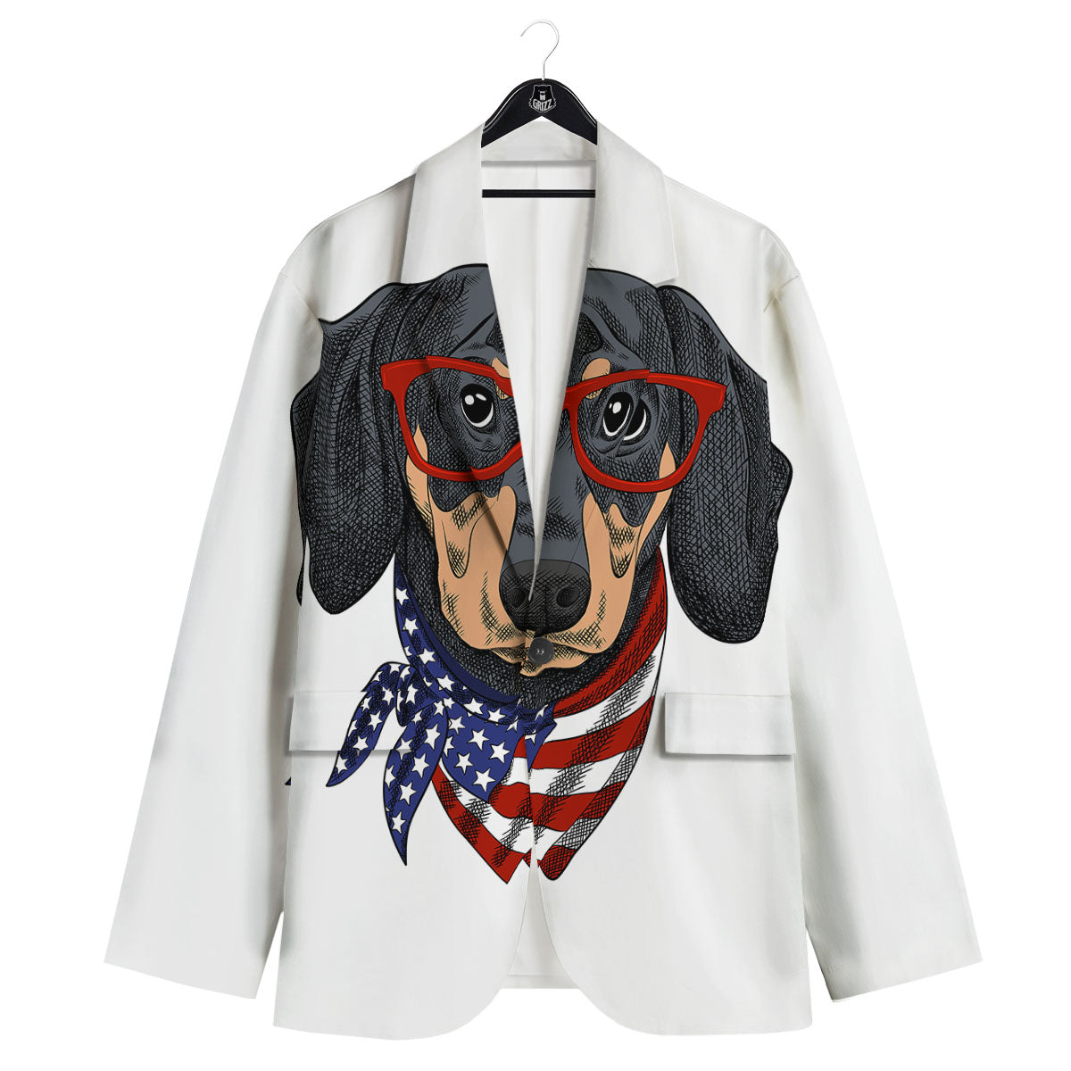 Dachshund Wearing Red Sunglasses Print Men's Sport Coat-grizzshop