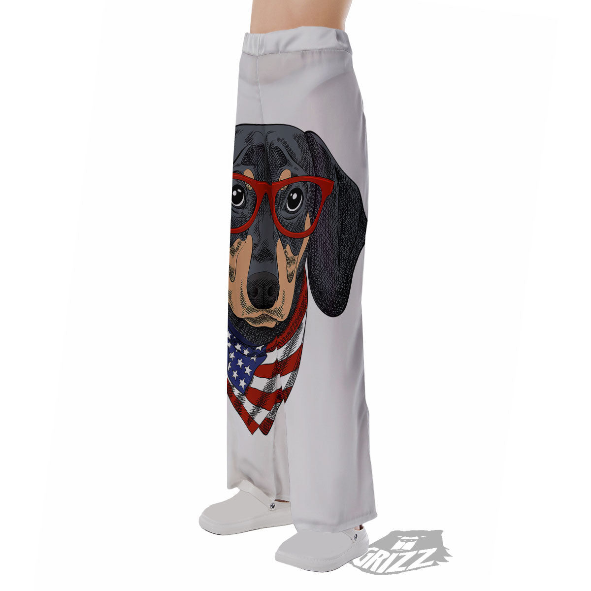 Dachshund Wearing Red Sunglasses Print Pajama Pants-grizzshop