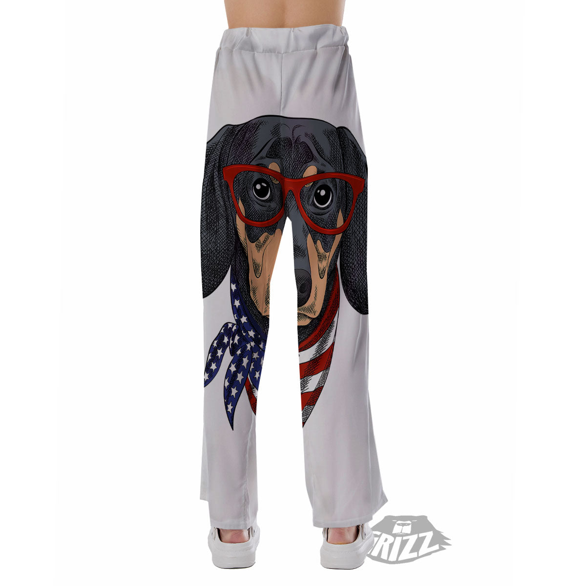 Dachshund Wearing Red Sunglasses Print Pajama Pants-grizzshop