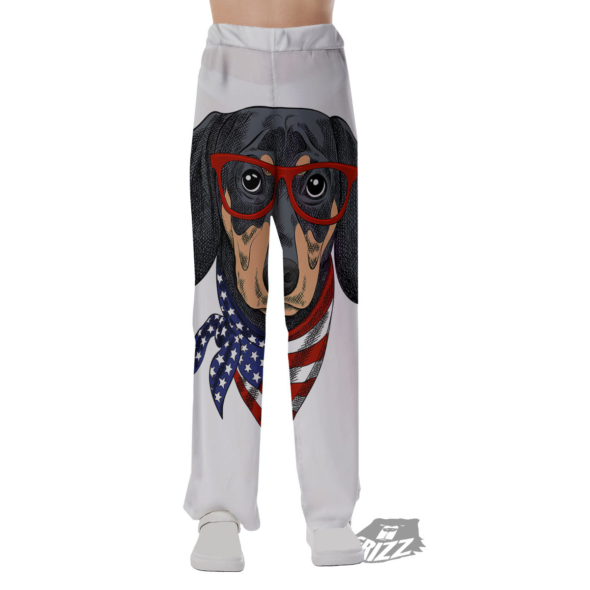 Dachshund Wearing Red Sunglasses Print Pajama Pants-grizzshop