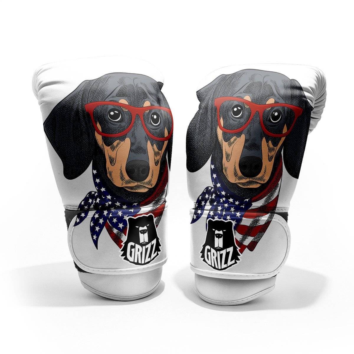 Dachshund Wearing Red Sunglasses Print Pro Boxing Glove