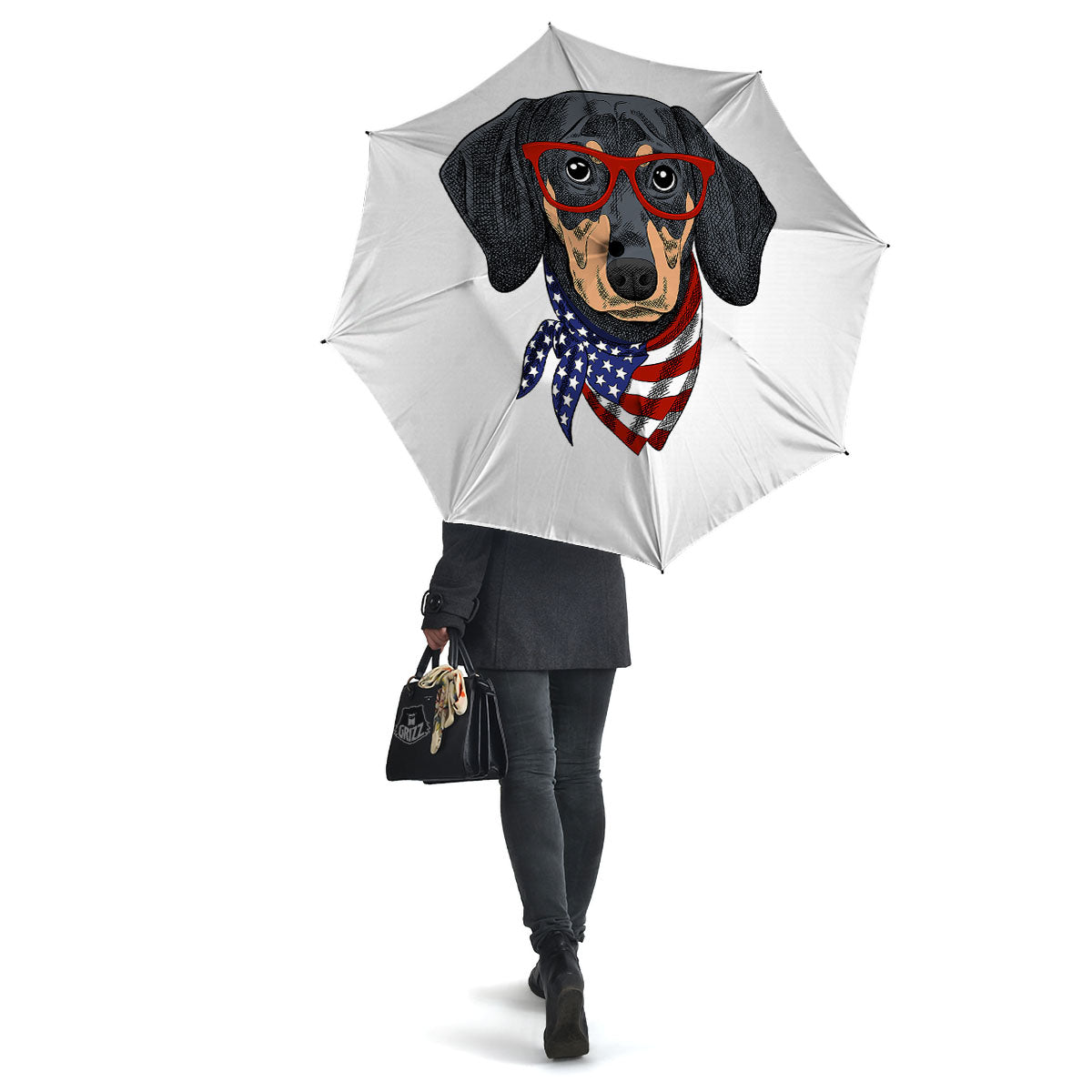 Dachshund Wearing Red Sunglasses Print Umbrella-grizzshop