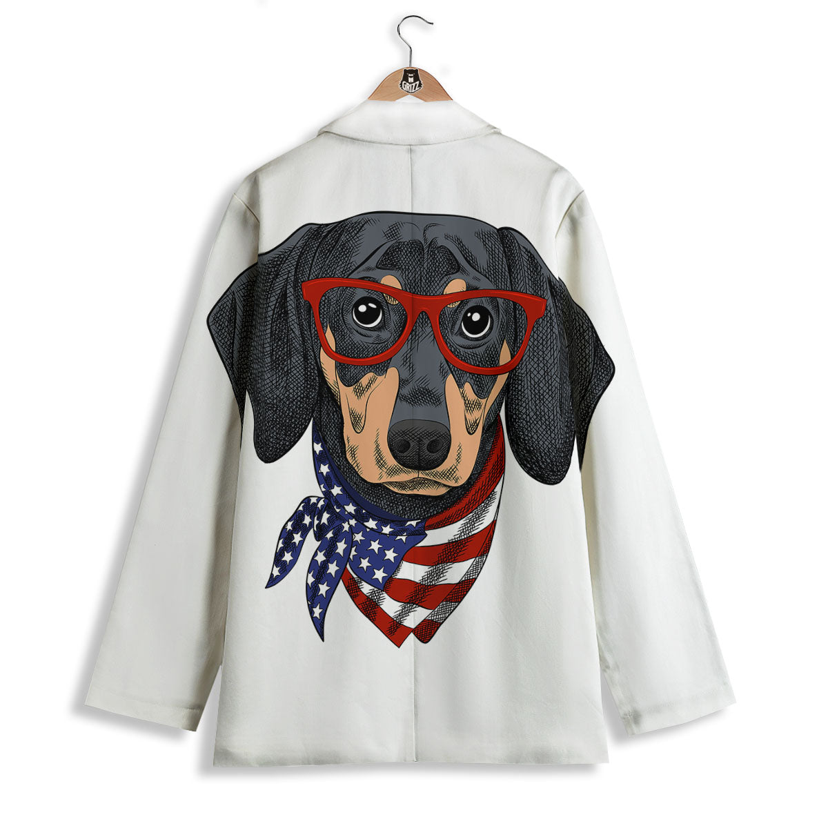 Dachshund Wearing Red Sunglasses Print Women's Blazer-grizzshop