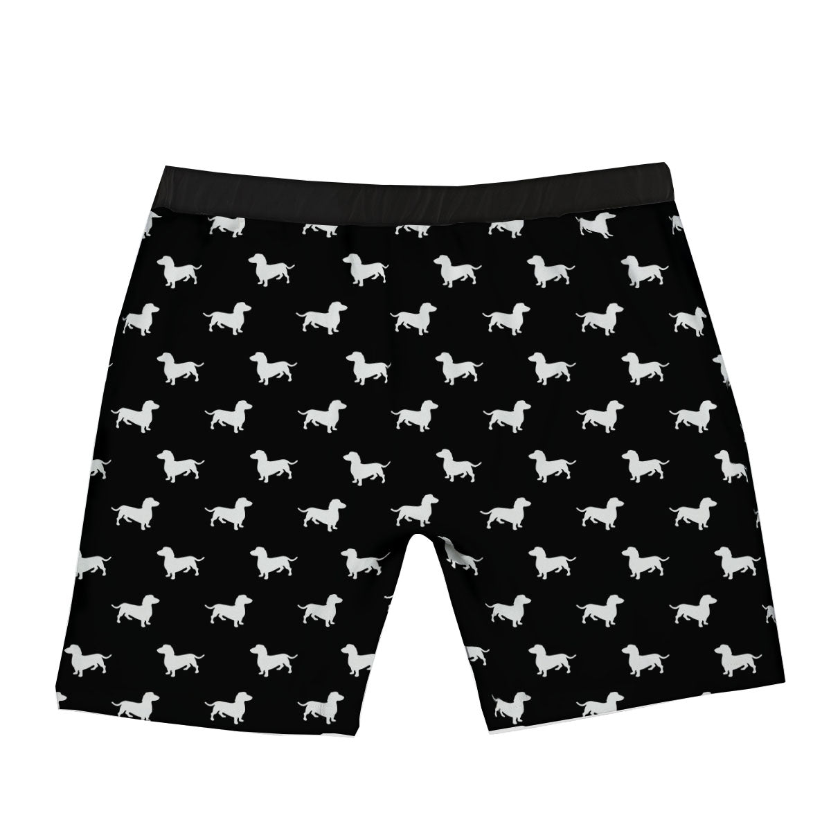 Dachshund White And Black Print Pattern Boxer Briefs-grizzshop
