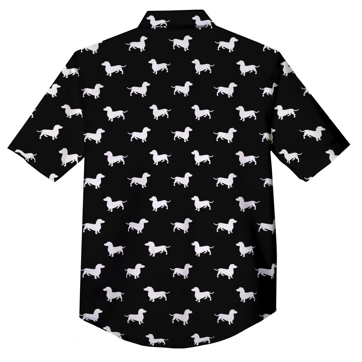 Dachshund White And Black Print Pattern Button Up Shirt-grizzshop
