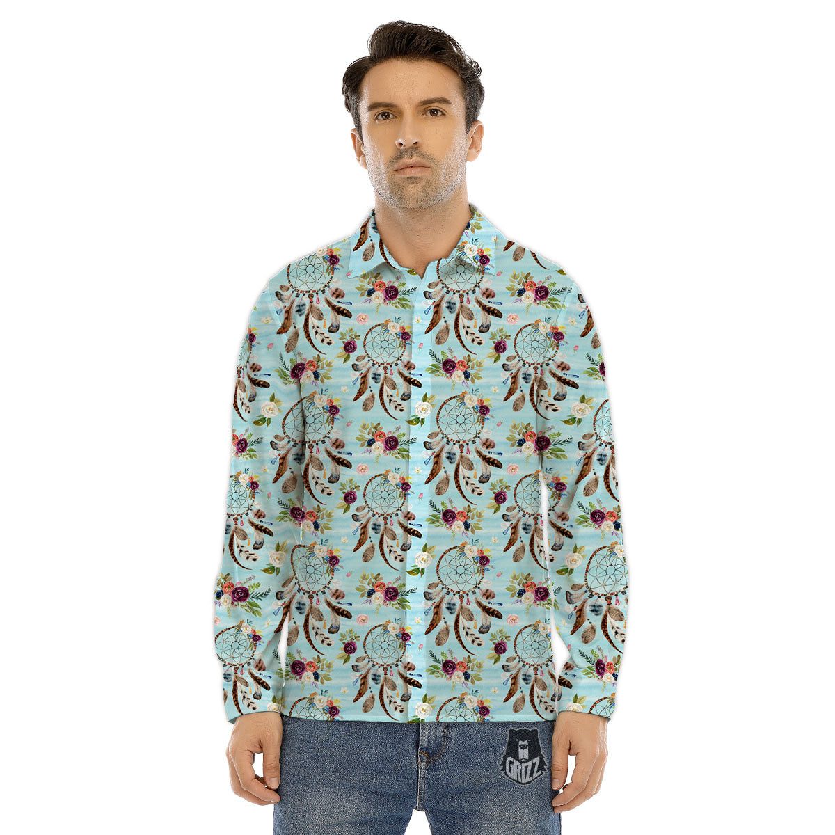 Dachshund White And Black Print Pattern Men's Dress Shirts-grizzshop