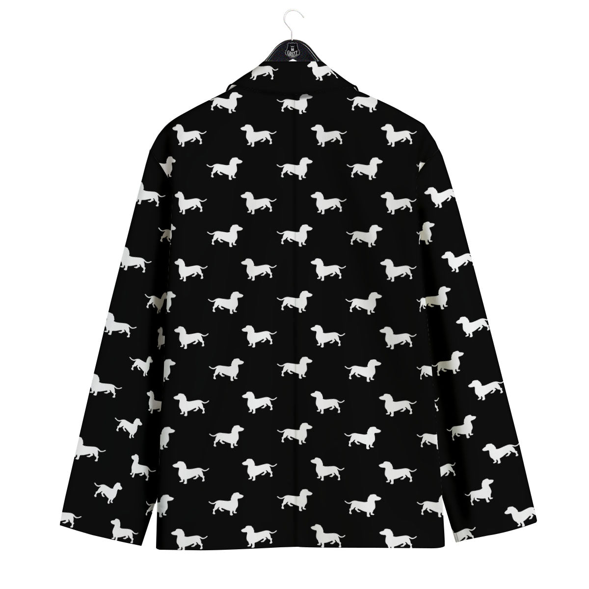 Dachshund White And Black Print Pattern Men's Sport Coat-grizzshop