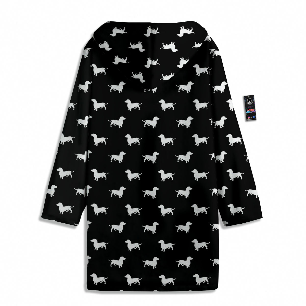 Dachshund White And Black Print Pattern Men's Windbreaker Jacket-grizzshop