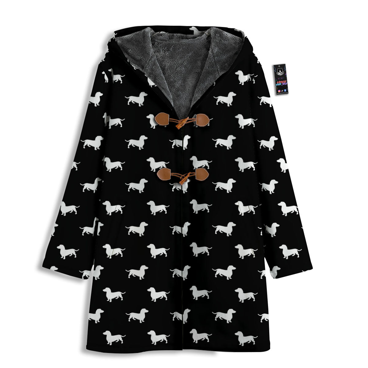 Dachshund White And Black Print Pattern Men's Windbreaker Jacket-grizzshop