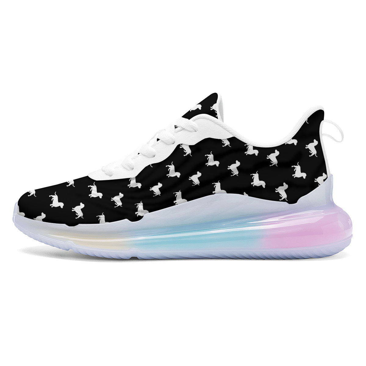 Dachshund White And Black Print Pattern Running Sneakers-grizzshop