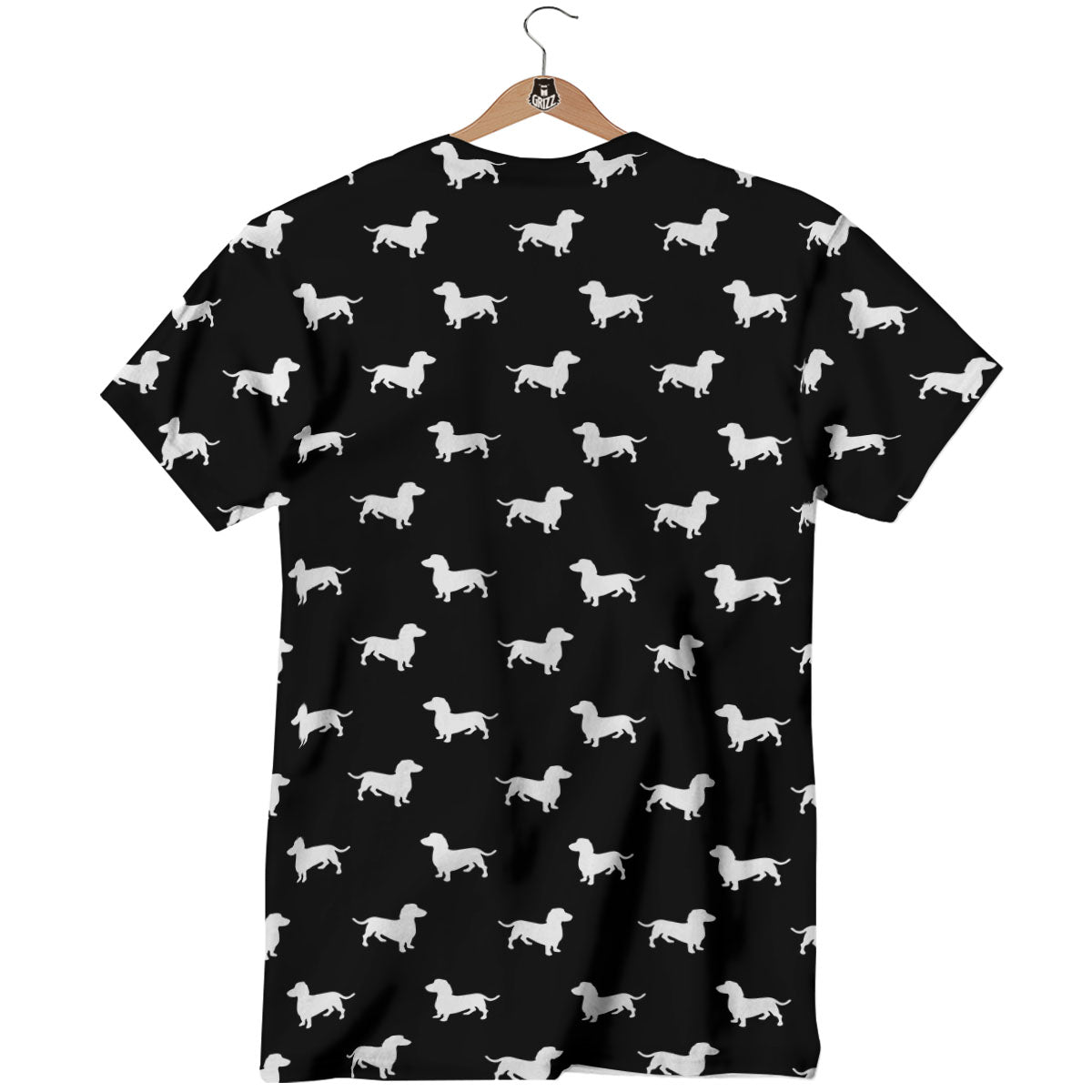 Dachshund White And Black Print Pattern T-Shirt-grizzshop