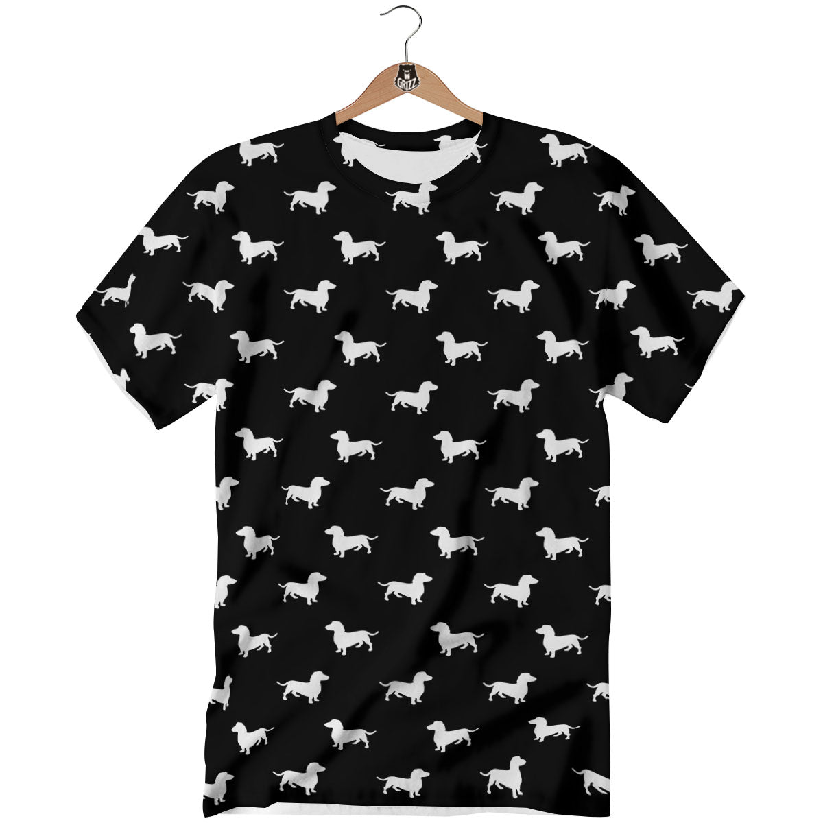 Dachshund White And Black Print Pattern T-Shirt-grizzshop
