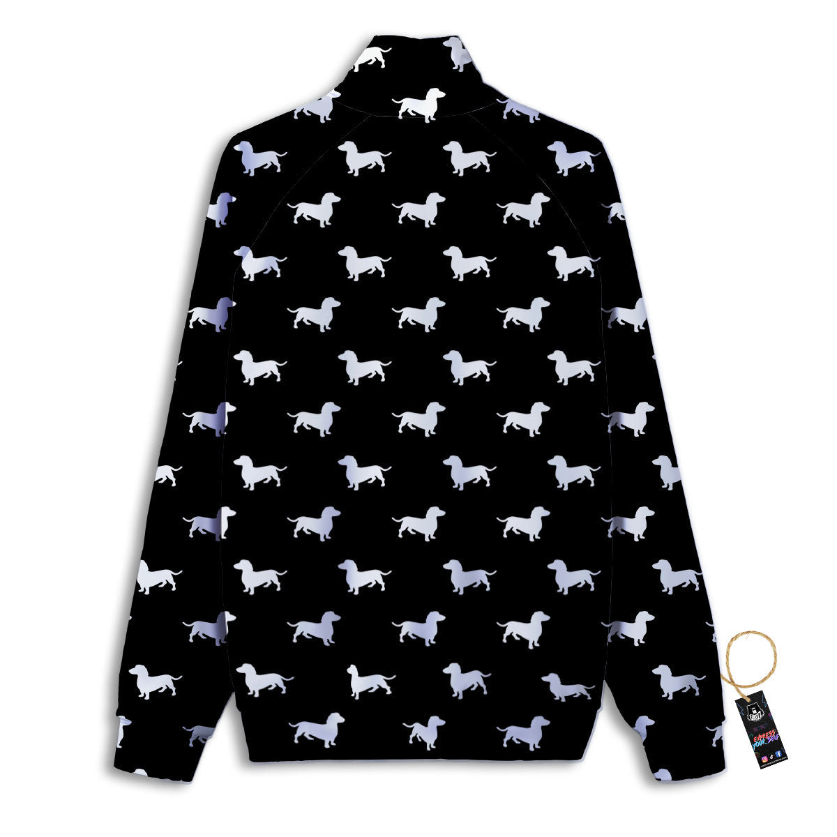 Dachshund White And Black Print Pattern Track Jacket-grizzshop