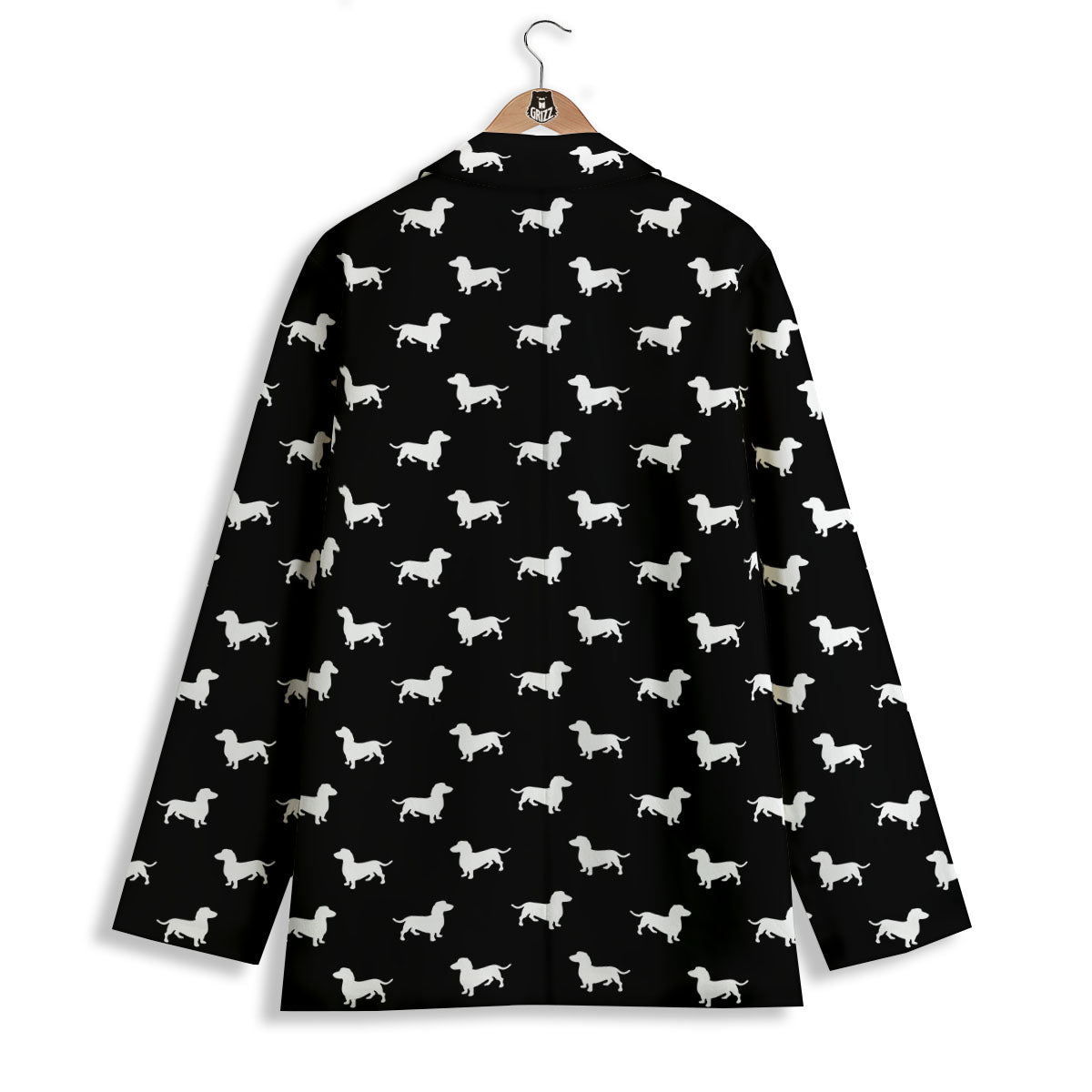 Dachshund White And Black Print Pattern Women's Blazer-grizzshop