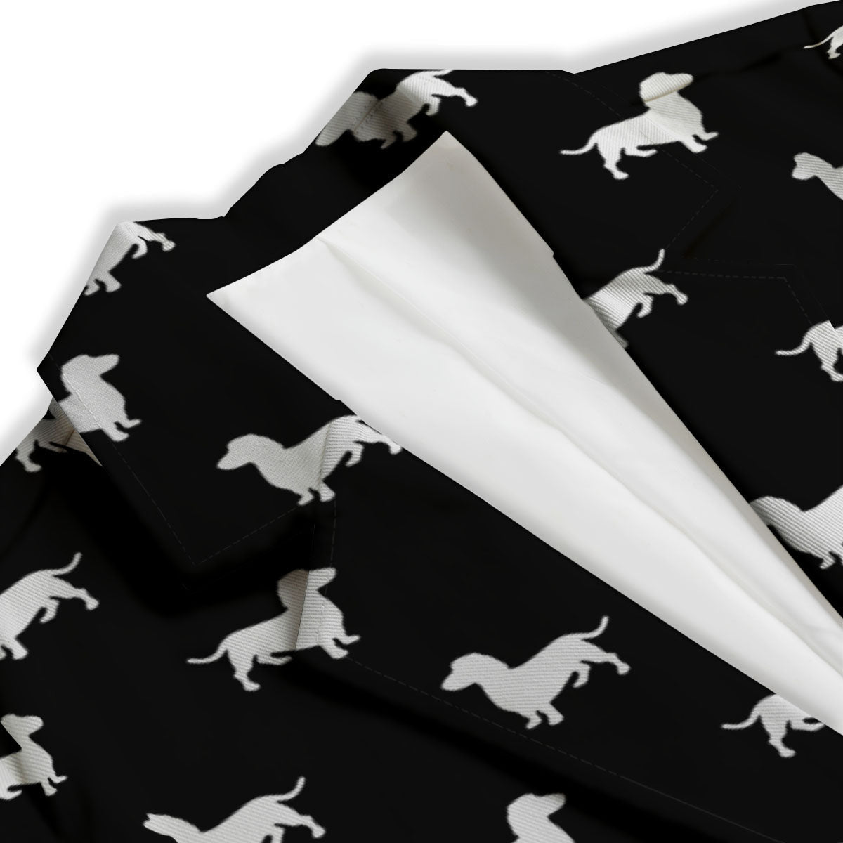 Dachshund White And Black Print Pattern Women's Blazer-grizzshop