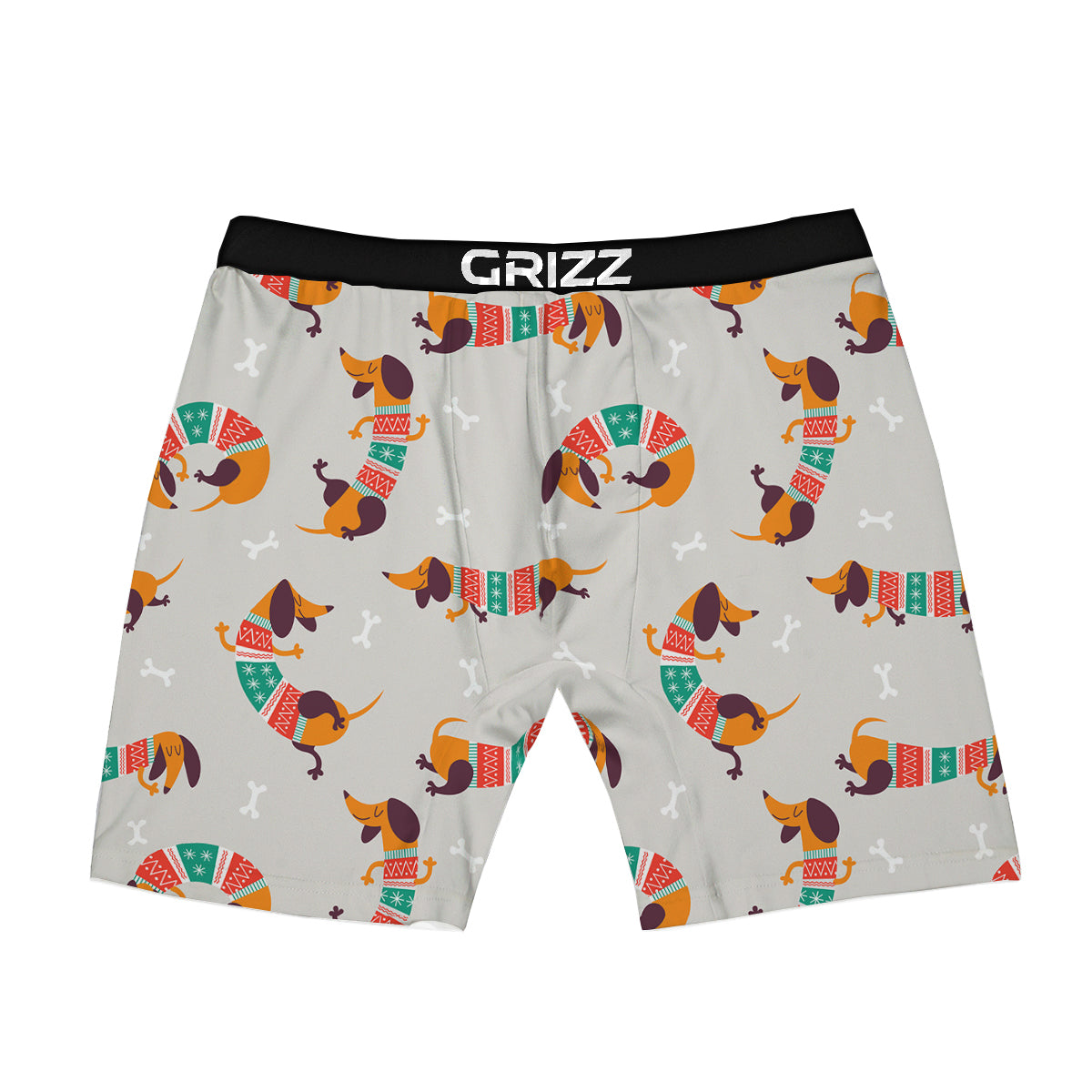 Dachshund Xmas Print Pattern Boxer Briefs-grizzshop