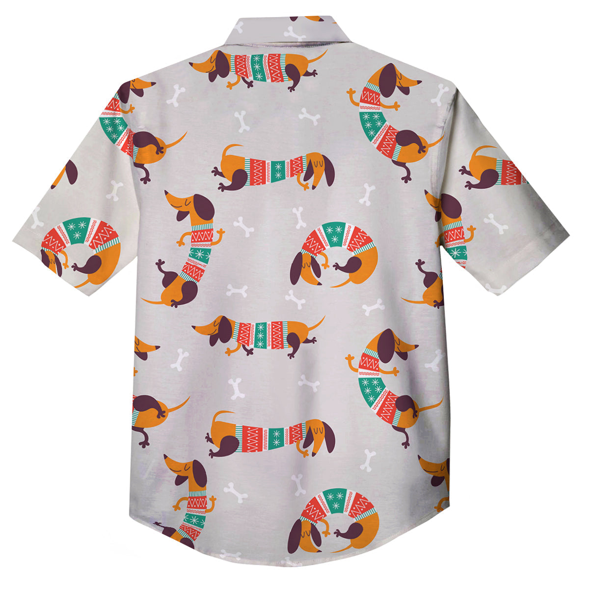 Dachshund Xmas Print Pattern Button Up Shirt-grizzshop
