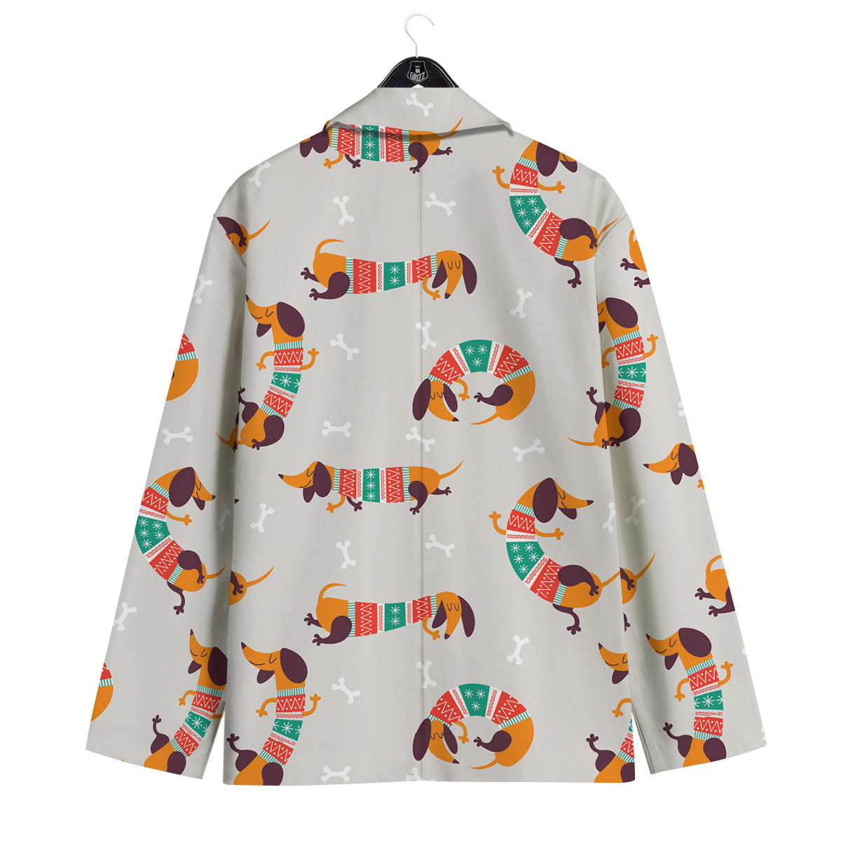 Dachshund Xmas Print Pattern Men's Sport Coat-grizzshop