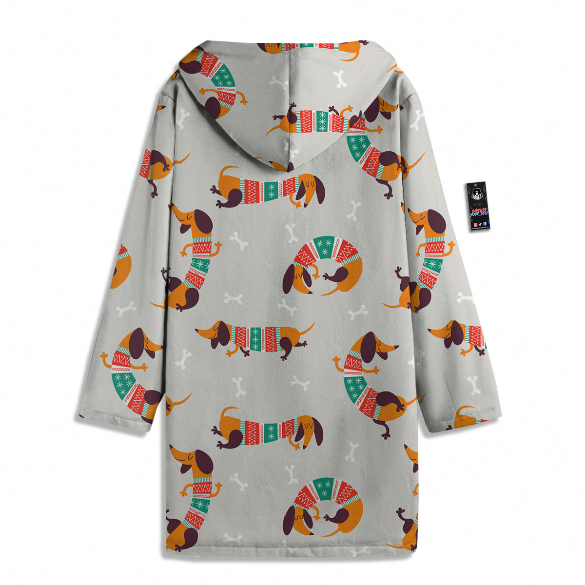 Dachshund Xmas Print Pattern Men's Windbreaker Jacket-grizzshop