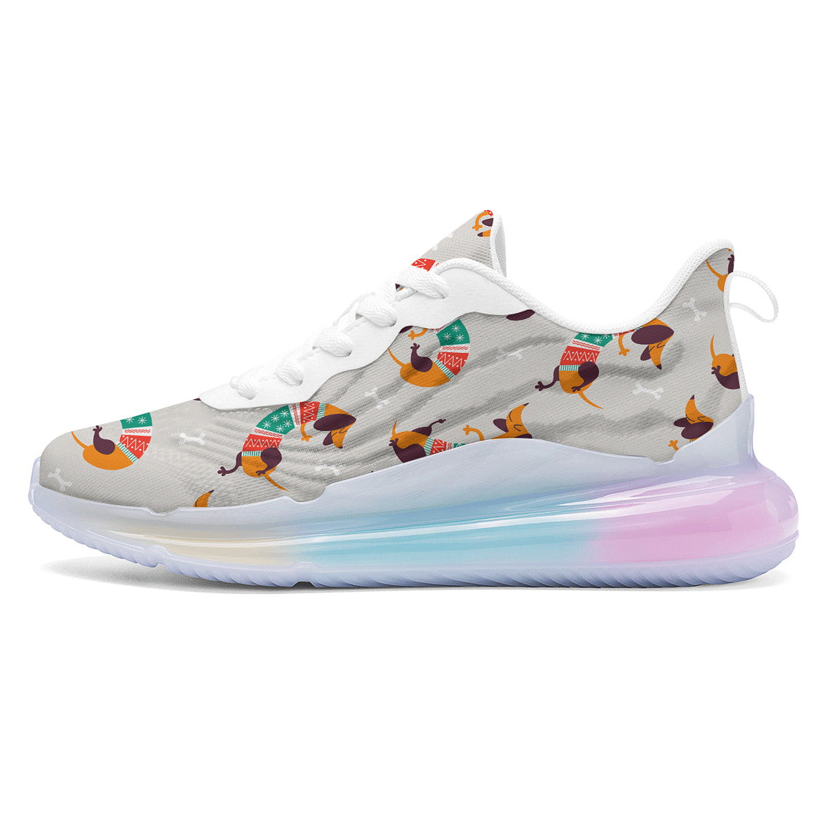 Dachshund Xmas Print Pattern Running Sneakers-grizzshop