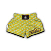 Daffodil And Green Dot Print Pattern Muay Thai Boxing Shorts-grizzshop