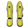 Daffodil And Green Dot Print Pattern Muay Thai Shin Guards-grizzshop